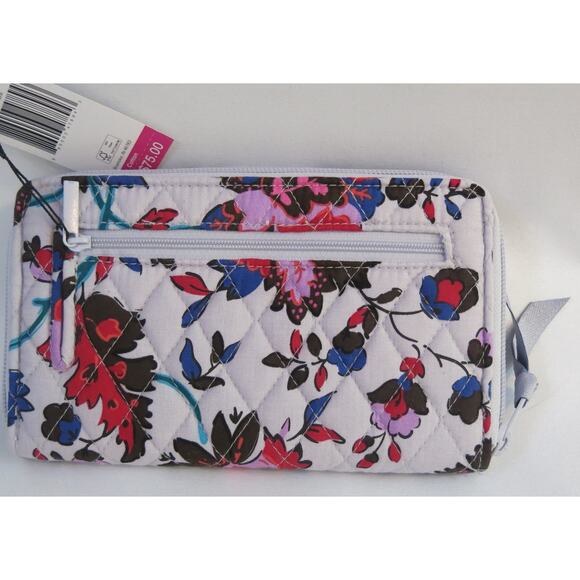 VERA BRADLEY *NWT*  Smartphone Wristlet Wallet Vineyard Floral Turnlock Purple - Picture 5 of 12